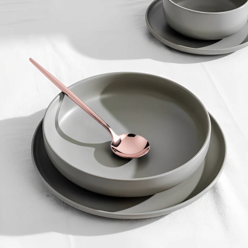 Jogo de Talheres Inox Minimalista Milão Rose