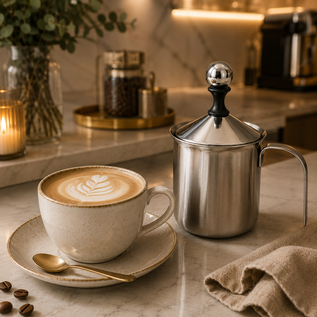 Cremeira de Leite em Inox para Café Cremoso