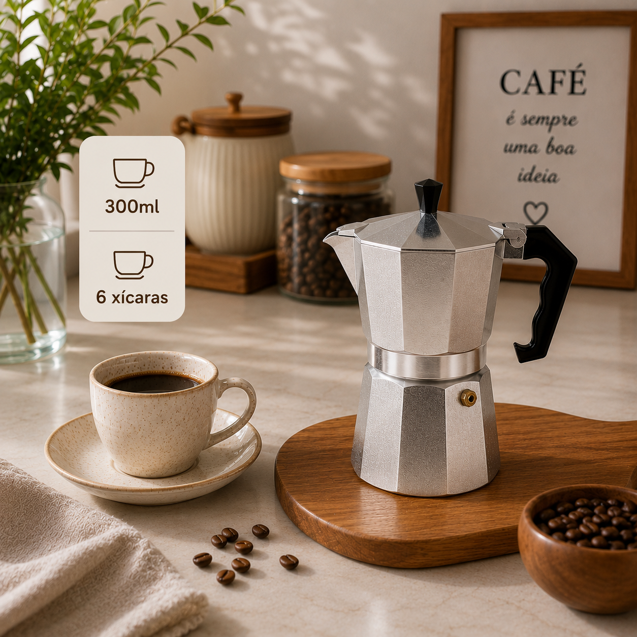 Cafeteira Italiana Moka em Alumínio
